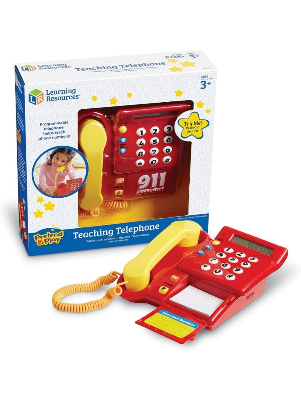 Interactive Toddler Toy Telephone - Pretend Play, Memory Skills, Ages 3